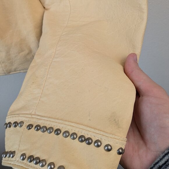 Double D Ranch XL Studded Leather Jacket in Bone - Picture 7 of 16